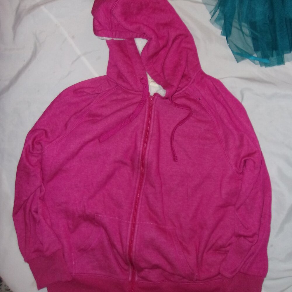 3x 3 x fleece sherpa lined  pink   coat wear jacket hoodie womens 3 x plus sized